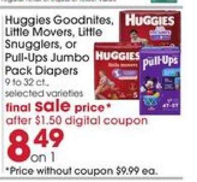 Huggies Goodnites, Little Movers, Little Snugglers, or Pull-Ups Jumbo Pack Diapers