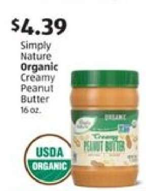 Simply Nature Organic Creamy Peanut Butter