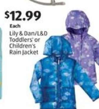 Lily & Dan/L&D Toddlers' or Children's Rain Jacket