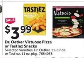 Dr. Oetker Virtuoso Pizza or Taste!ez Snacks
