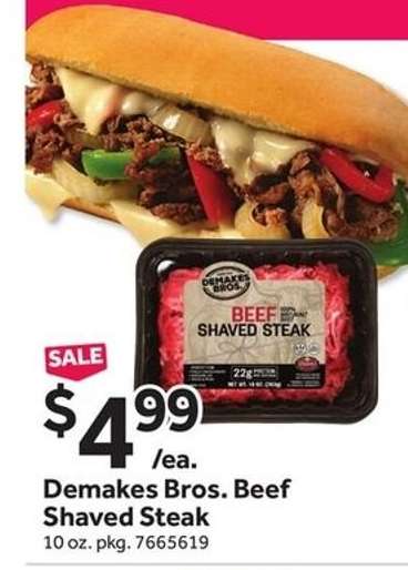 Demakes Bros. Beef Shaved Steak