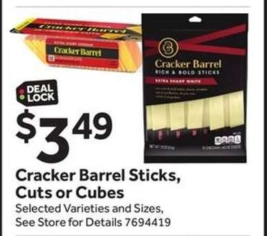 Cracker Barrel Sticks, Cuts or Cubes