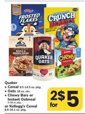 Quaker or Kellogg's Products