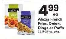 Alexia French Fries, Onion Rings or Puffs