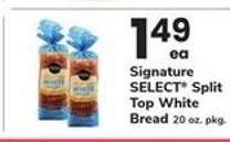 Signature SELECT Split Top White Bread