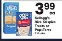 Kellogg's Rice Krispies Treats or Pop-Tarts