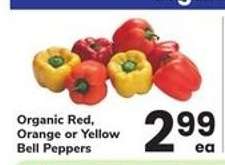 Organic Red, Orange or Yellow Bell Peppers