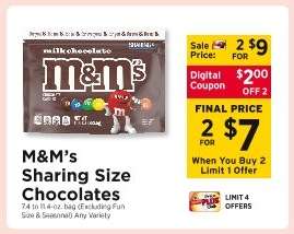 M & M' s Sharing Size Chocolates