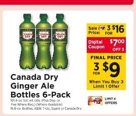 Canada Dry Ginger Ale Bottles 6-Pack