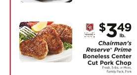 Chairman's Reserve Prime Boneless Center Cut Pork Chop