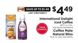 International Delight Iced Coffee / Coffee Mate Natural Bliss
