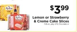 Lemon or Strawberry & Creme Cake Slices