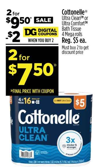 Cottonelle Ultra clean or Ultra Comfort Bath Tissue