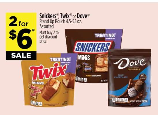 Snickers, Twix or Dove