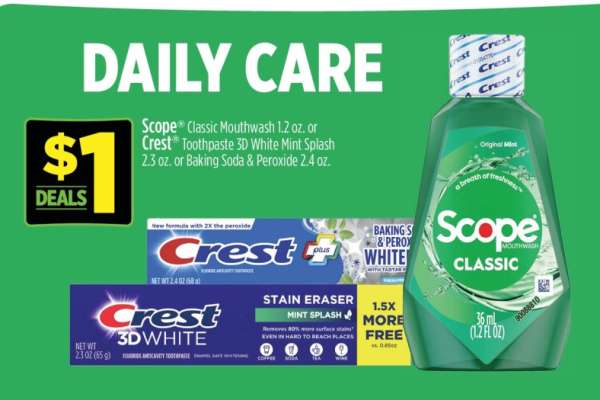 Scope Classic Mouthwash or Crest Toothpaste