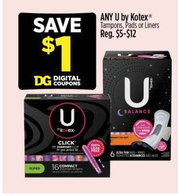 ANY U by Kotex Tampons, Pads or Liners