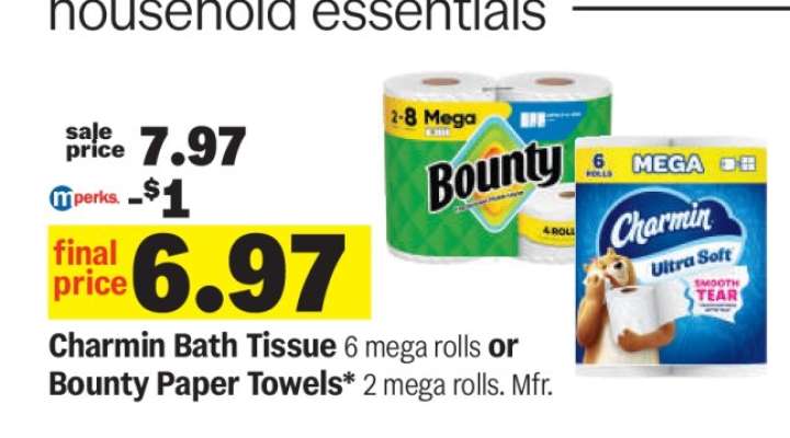 Charmin Bath Tissue or Bounty Paper Towels