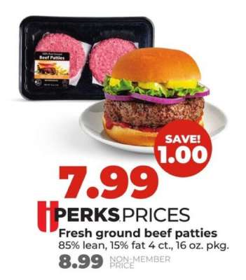 Fresh ground beef patties