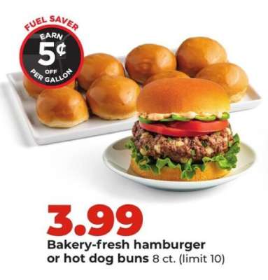 Bakery-fresh hamburger or hot dog buns