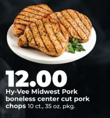 Hy-Vee Midwest pork boneless center cut pork chops