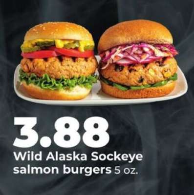 Wild Alaska Sockeye salmon burgers