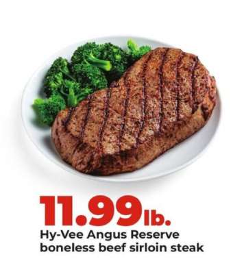 Hy-Vee Angus Reserve boneless beef sirloin steak