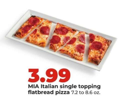 MIA Italian single topping flatbread pizza