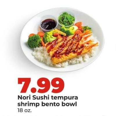 Nori Sushi tempura shrimp bento bowl