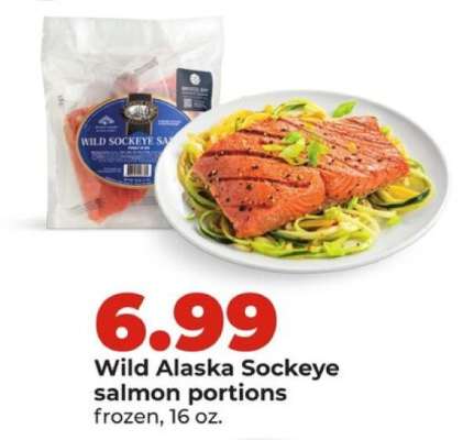 Wild Alaska sockeye salmon portions