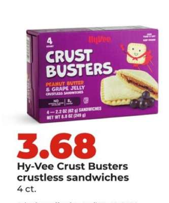 Hy-Vee Crust Busters crustless sandwiches
