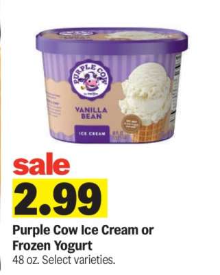 Purple Cow Ice Cream or Frozen Yogurt