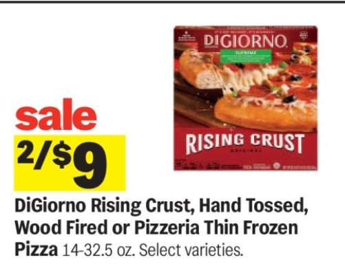 DiGiorno Rising Crust, Hand Tossed, Wood Fired or Pizzeria Thin Frozen Pizza