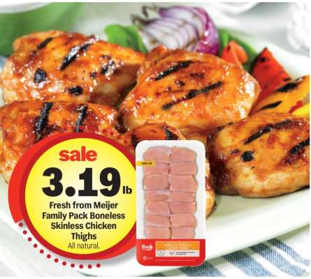 Fresh from Meijer Family Pack Boneless Skinless Chicken Thighs