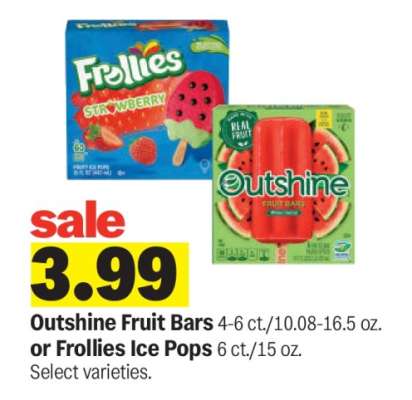 Outshine Fruit Bars or Frollies Ice Pops