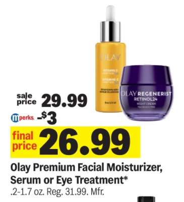 Olay Premium Facial Moisturizer, Serum or Eye Treatment