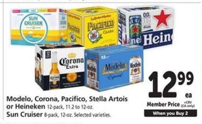 Modelo, Corona, Pacifico, Stella Artois or Heineken