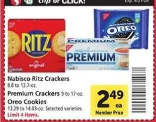 Nabisco Ritz Crackers, Premium Crackers, Oreo Cookies