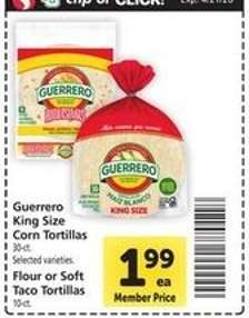 Guerrero King Size Corn Tortillas