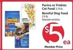 Purina or Friskies Cat Food, Beneful Dog Food
