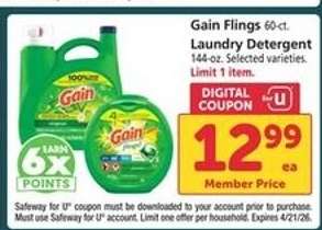 Gain Flings Laundry Detergent