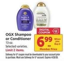 OGX SHAMPOO OR CONDITIONER
