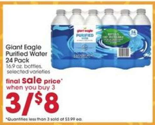 Giant Eagle Purified Water 24 Pack
