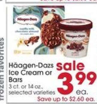 Häagen-Dazs Ice Cream or Bars