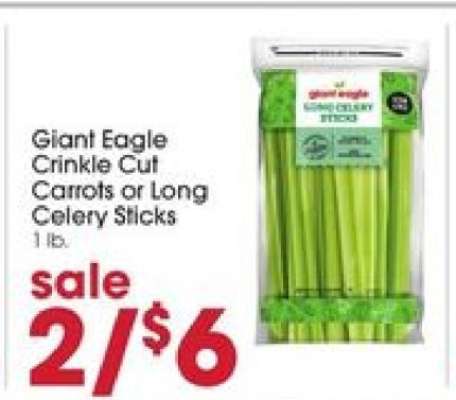 Giant Eagle Crinkle Cut Carrots or Long Celery Sticks