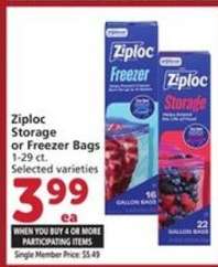 Ziploc Storage or Freezer Bags