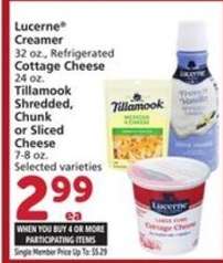 Lucerne Creamer, Cottage Cheese, Tillamook Cheese