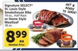 Signature SELECT St. Louis Style Smokehouse Ribs or Home Style Meatloaf