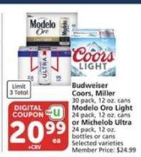 Budweiser, Coors, Miller