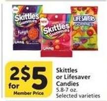 Skittles or Lifesaver Candies