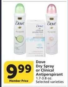 Dove Dry Spray or Clinical Antiperspirant